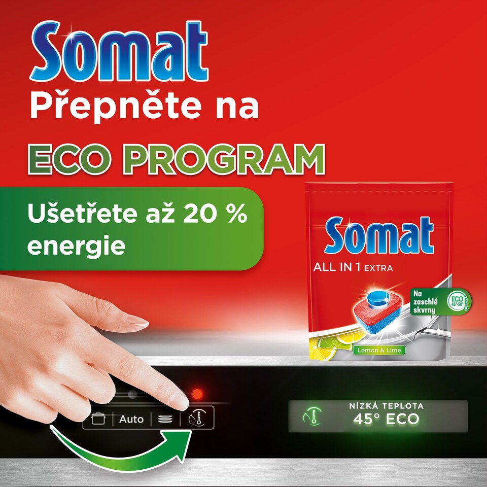 Obrázek 1 pro produkt Somat All in 1 Extra Lemon & Lime tablety do automatické myčky na nádobí 85 x 17,6g (1496g)