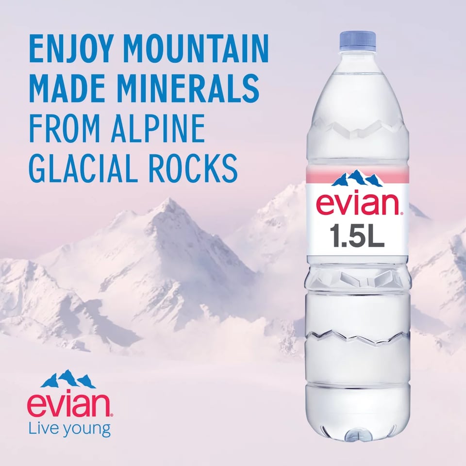image 1 of Evian Natural Bottled Mineral Still Water 1.5L
