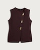 image 4 of The F&F Edit Textured Gold Accent Co-ord Waistcoat in Burgundy
