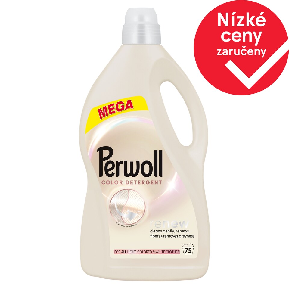 Perwoll Light Colors prací gel na světlobarevné a bílé oblečení 75 praní, 3750ml