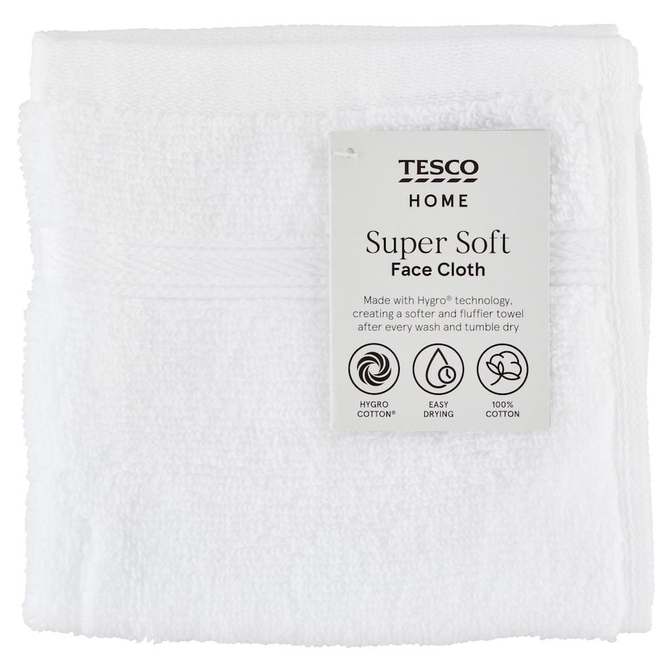 Tesco Home Super Soft White uterák 30 cm x 30 cm