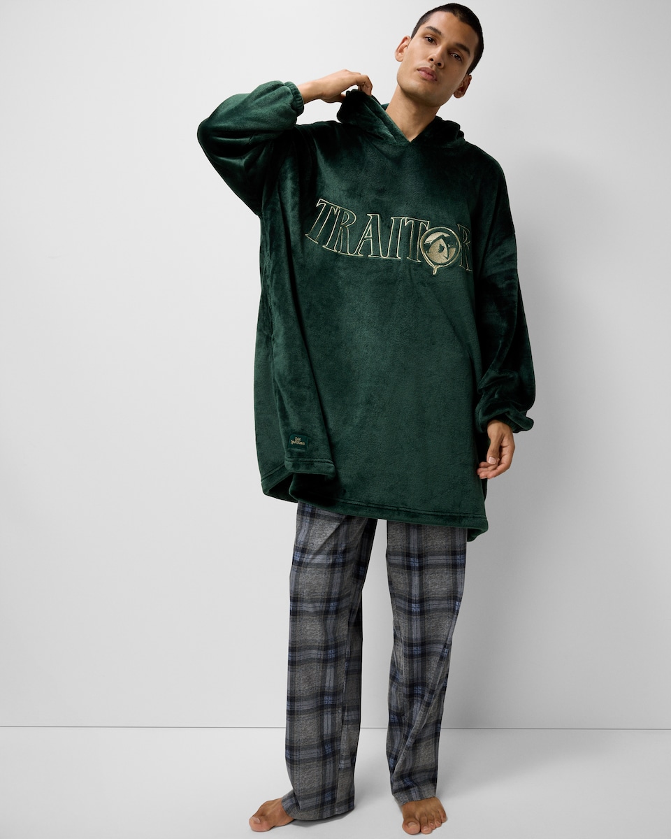image 1 of The Traitors Fleece Pyjama Hoodie in Green
