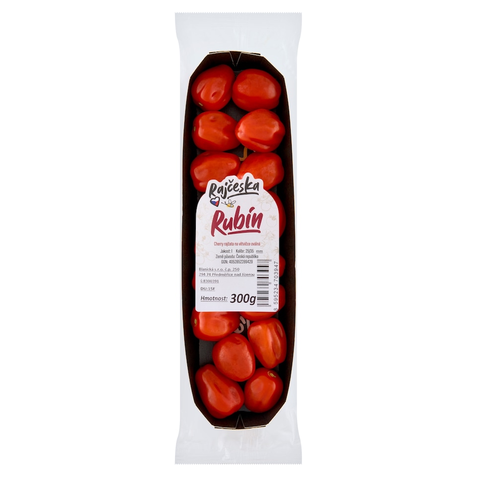 Rajčeska Rubín cherry rajčata na větvičce oválná 300g