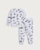 image 2 of F&F Boys Minky Football Print Long Sleeved Pyjama Set in Grey