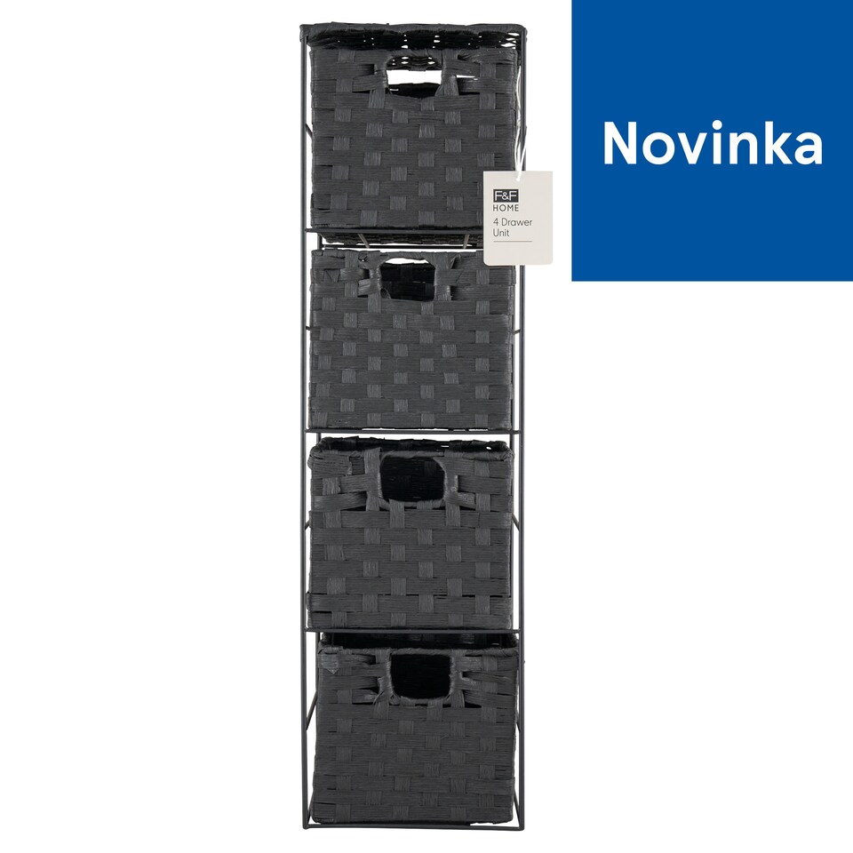 F&F Home organizér so 4 zásuvkami čierna