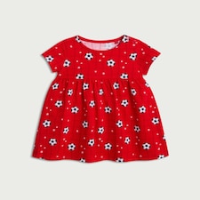 F&F Baby Pure Cotton Football Print Dress in Red