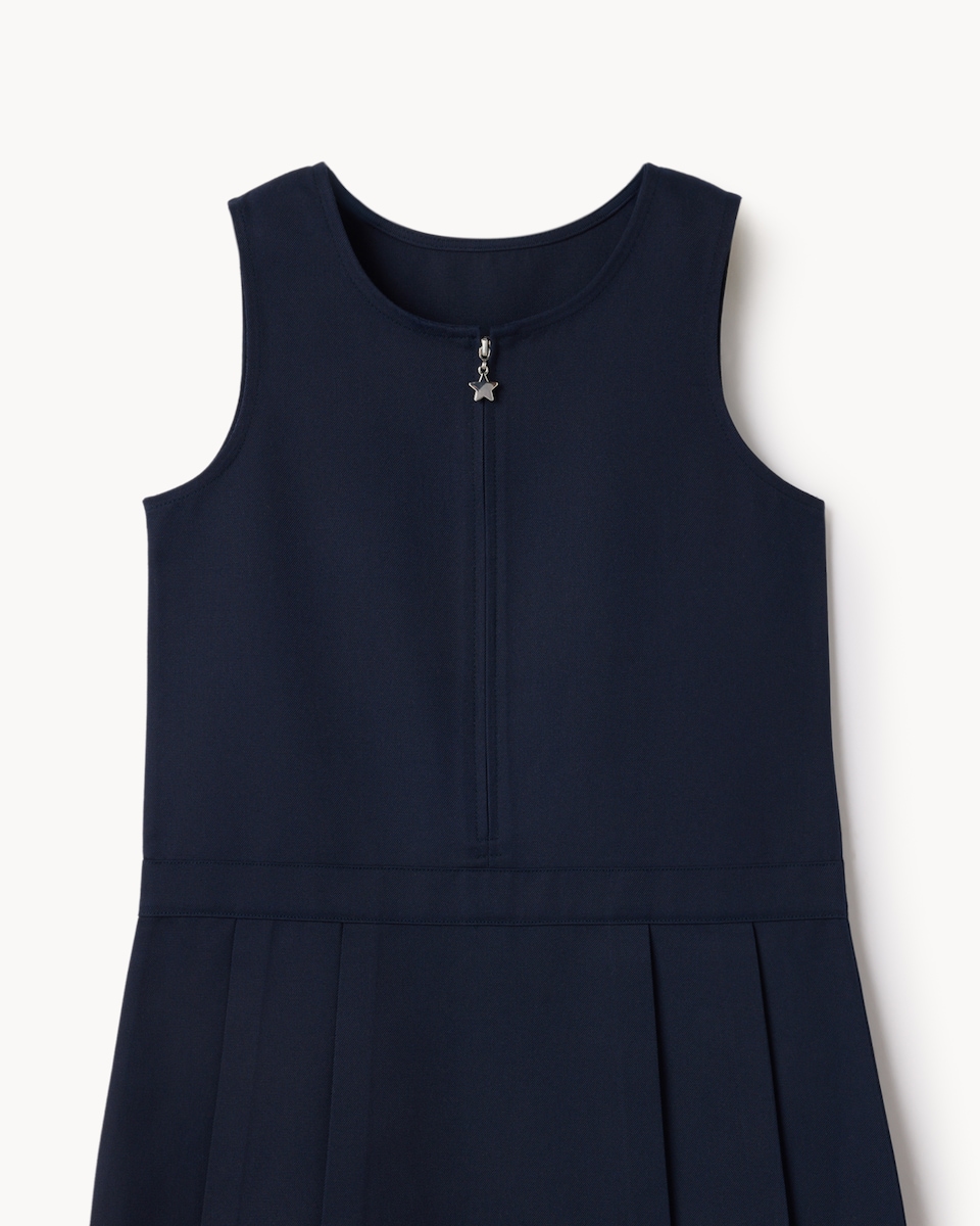 image 1 of F&F Girls School 2-Pack Generous Fit Pinafores in Navy