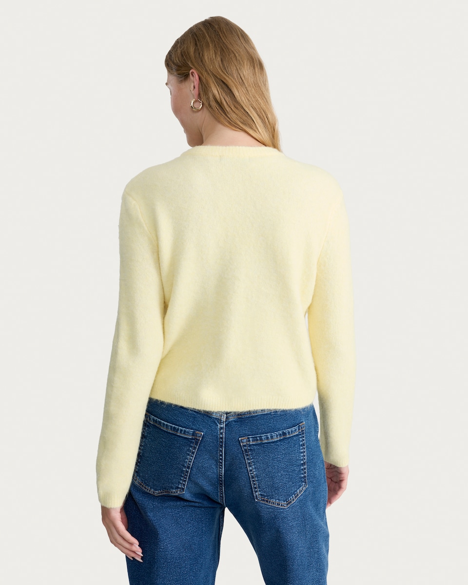 image 1 of F&F Knitted Button Front Cardigan in Yellow