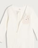 image 3 of F&F Baby 2-Pack Cotton Rich Ribbed Bear Print Sleepsuits in White