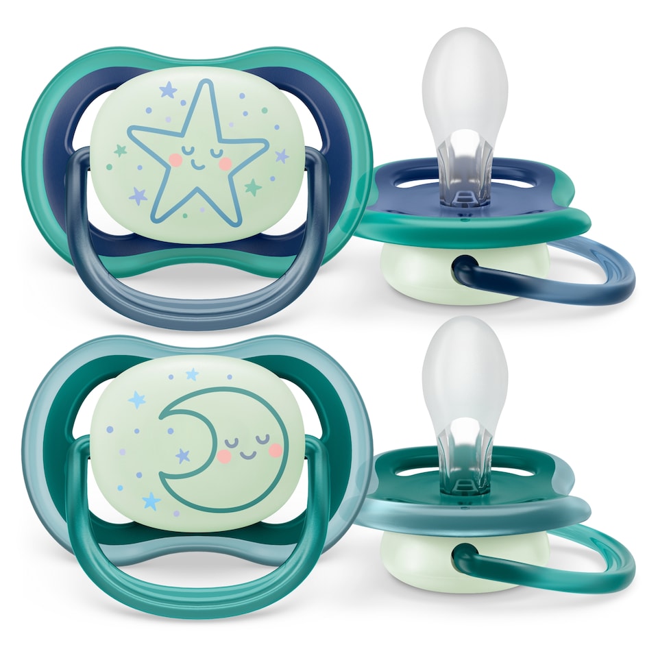 image 1 of Philips Avent Ultra Air Nighttime Soother 6-18 months 2 pack