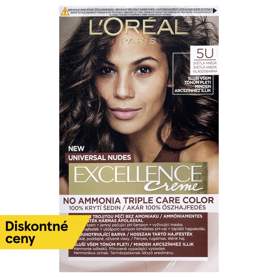 L'Oréal Paris Excellence Creme Universal Nudes permanentná farba na vlasy 5 U Svetlá hnedá