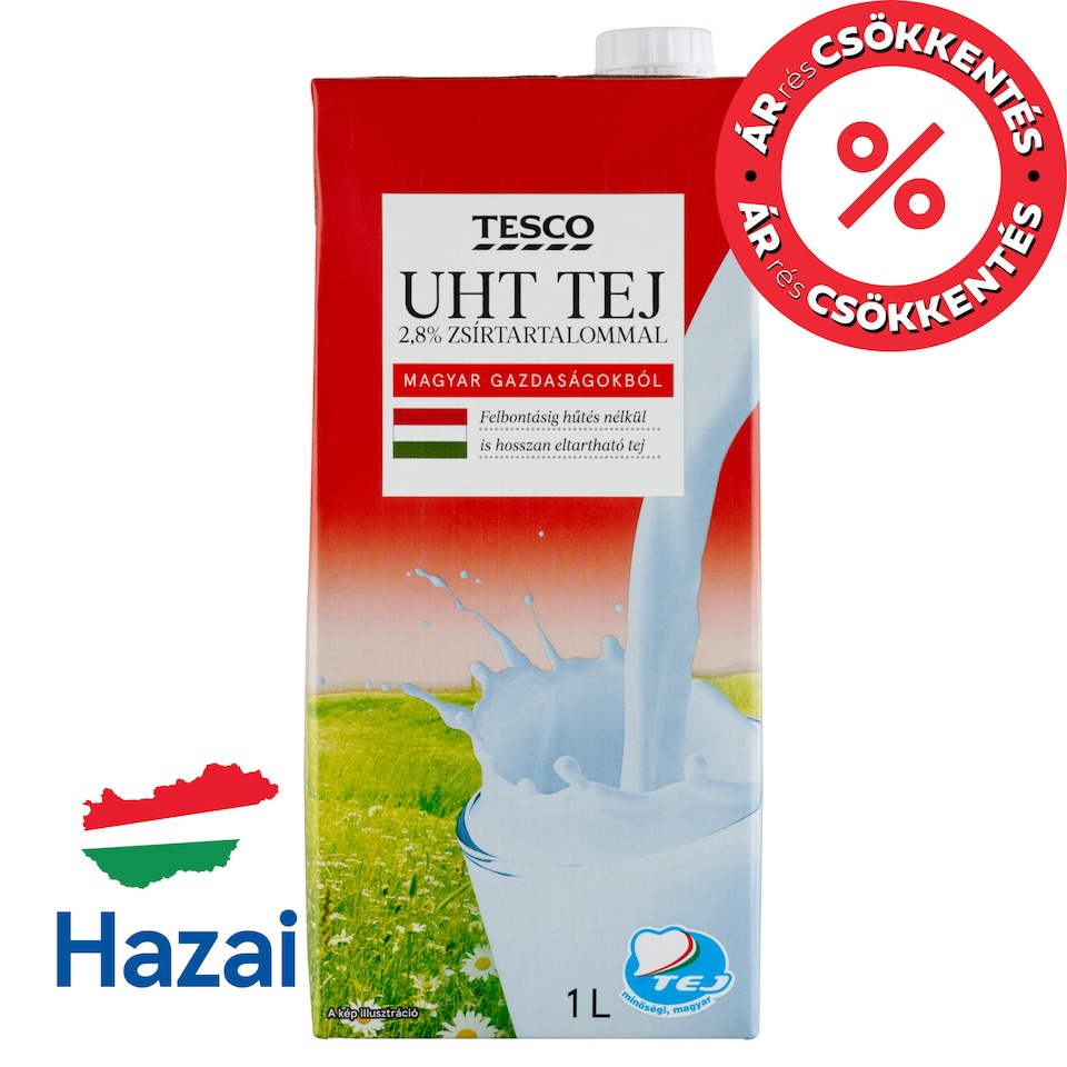 Tesco UHT Semi-Fat Milk 2,8% 1 l