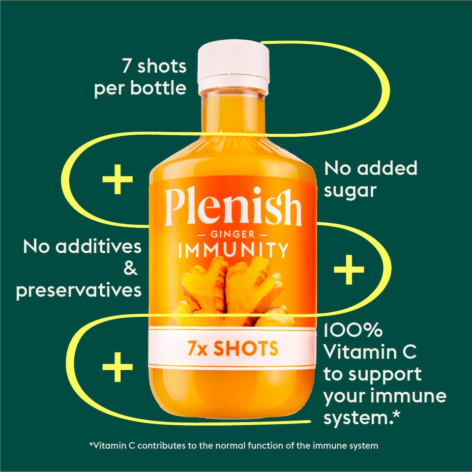 image 1 of Plenish Ginger Immunity Dosing Bottle 7x Shots 420ml