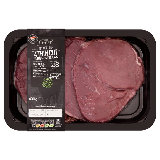 T.FIN 4 THIN CUT BEEF STEAKS 400G