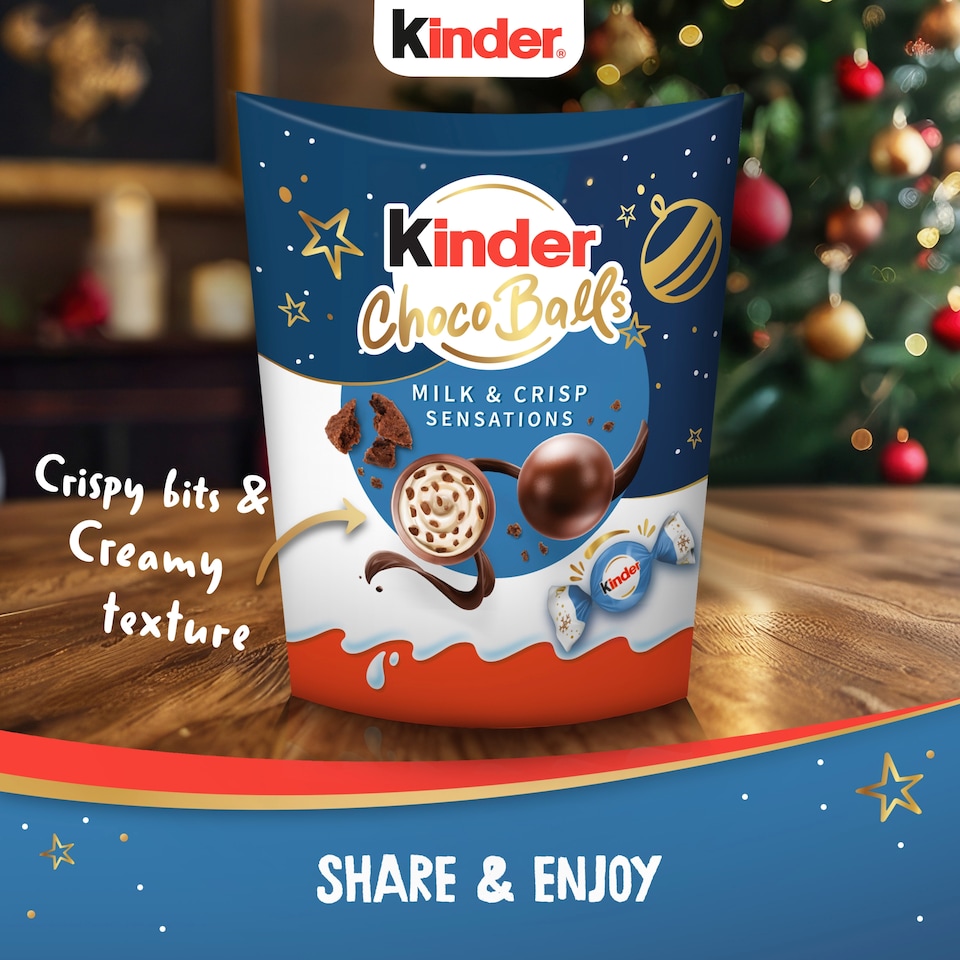 image 1 of Kinder Milk Chocolate Crisp Choco Balls 90g
