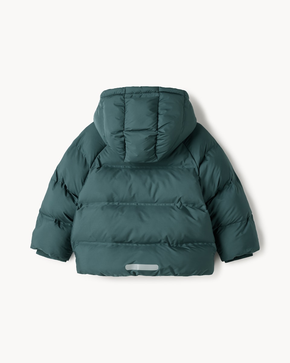 image 1 of F&F Boys Shower Resistant Hooded Padded Coat in Teal