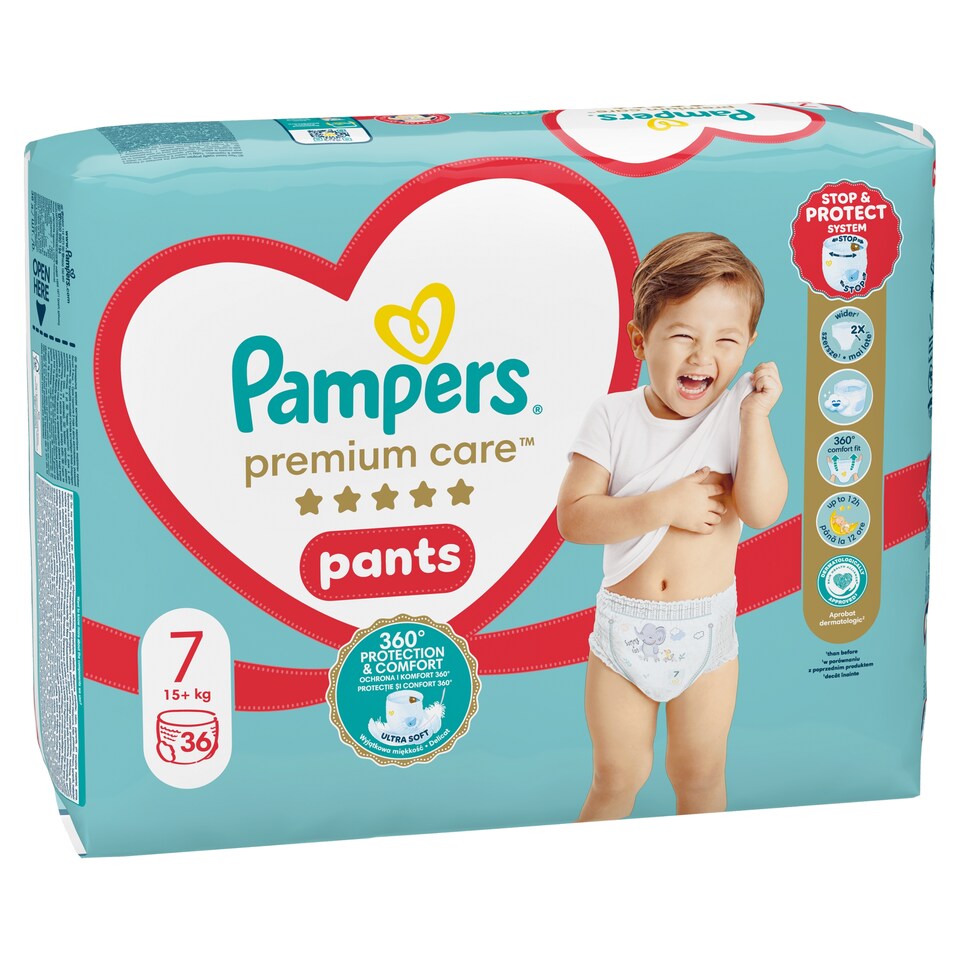 image 1 of Pampers Premium Care Pants Size 7, 36 Diapers, 15kg+