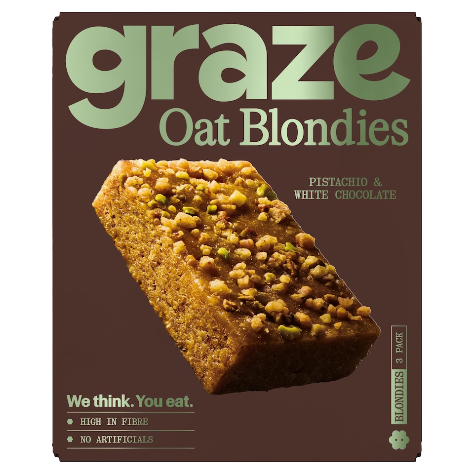 Graze Pistachio & White Chocolate Oat Blondies 3x45g
