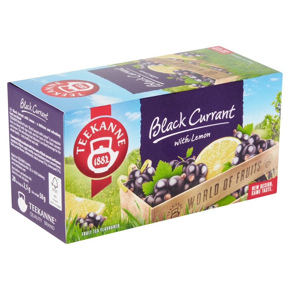 Obrázek 1 pro produkt Teekanne World of Fruits Black Currant with Lemon ovocno-bylinný čaj 20 x 2,5g (50g)