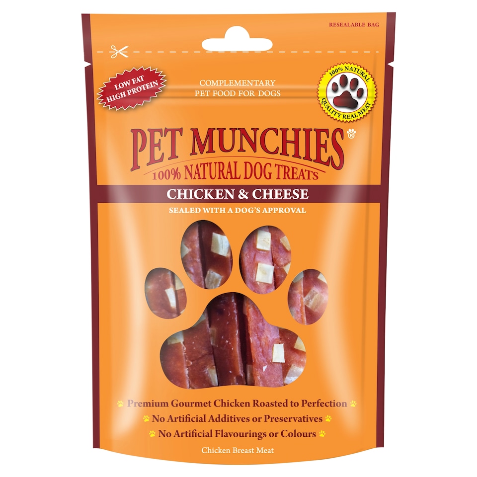 image 1 of Pet Munchies Natural Dog Treats Chicken & Cheese 100g