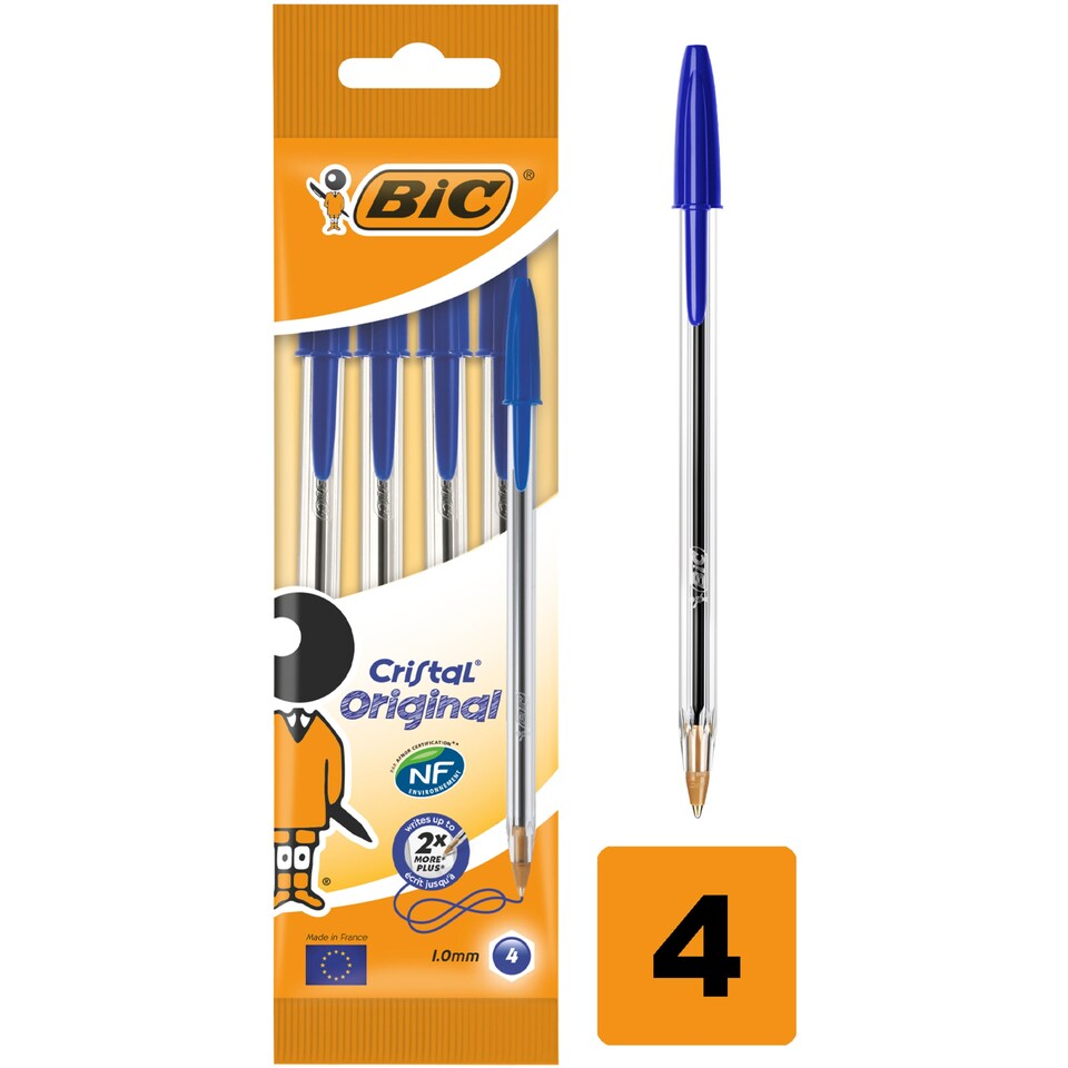 image 1 of Bic Cristal 4 Pouch Ballpen Blue