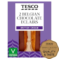 Tesco 2 Belgian Chocolate Eclairs