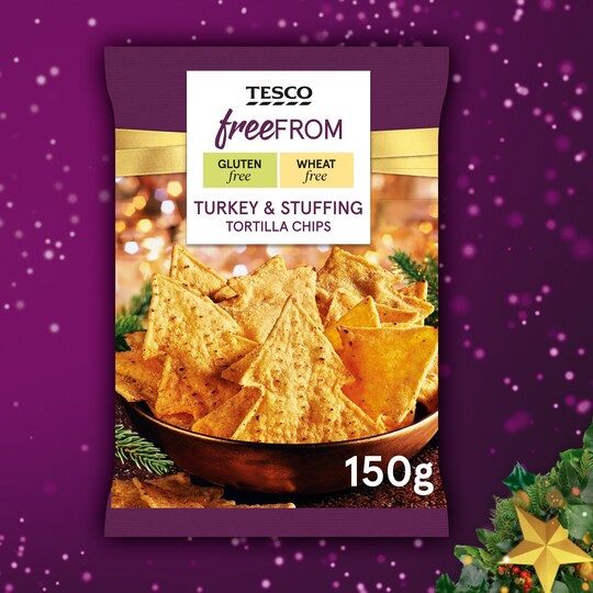 Tesco Free From Turkey & Stuffing Tortilla Chips 150G Tesco Groceries