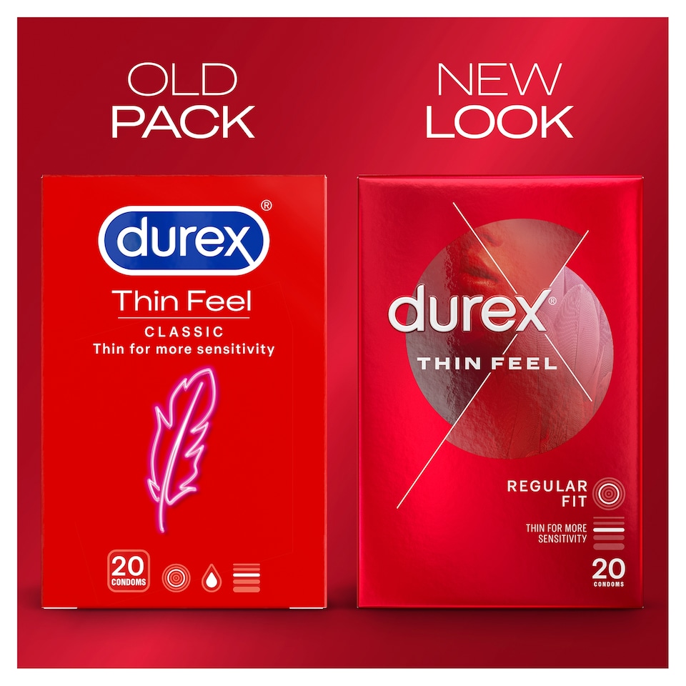 image 1 of Durex Thin Feel Condoms Enhanced Sensitivity Regular Fit 20 Pack