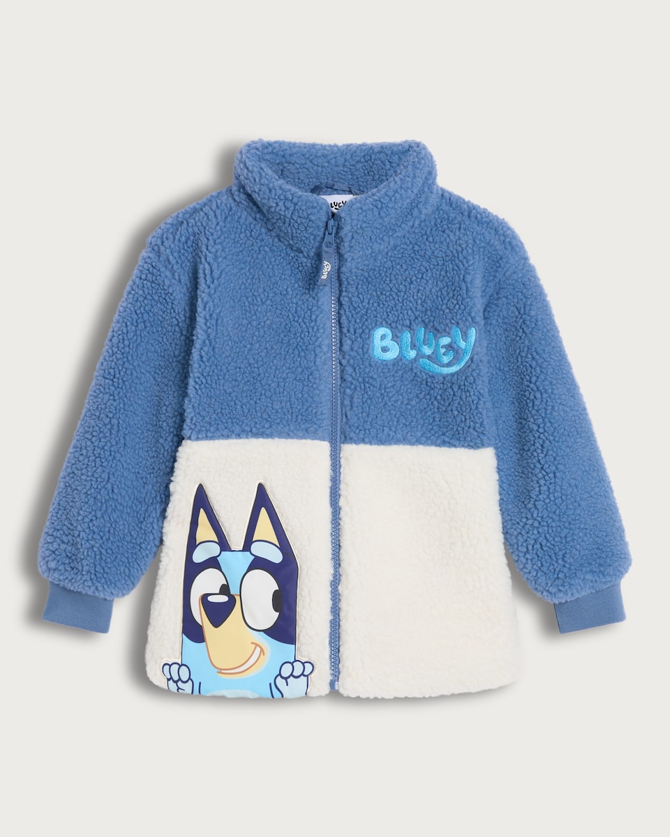 Bluey Fleece Zip Up Jacket in Blue