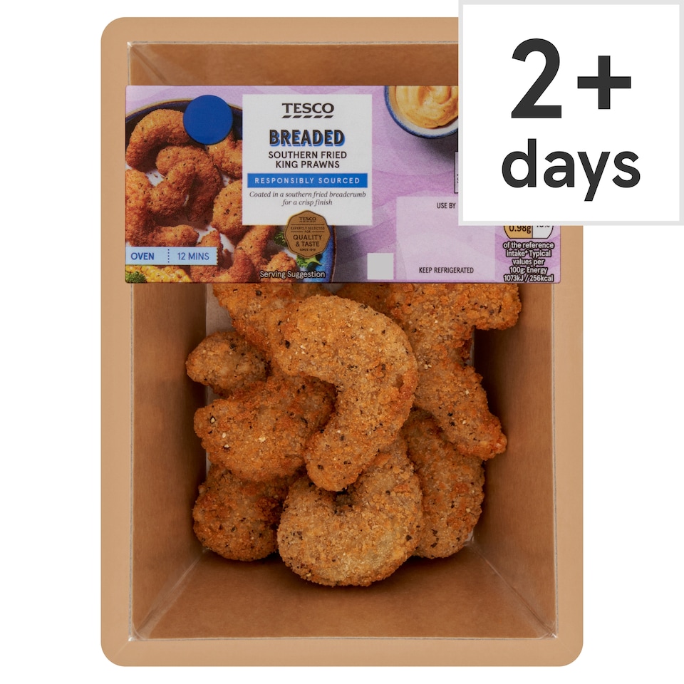 Tesco Breaded Southern Fried King Prawns 200g