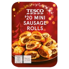 Tesco 20 Mini Pork  Sausage Rolls 220g