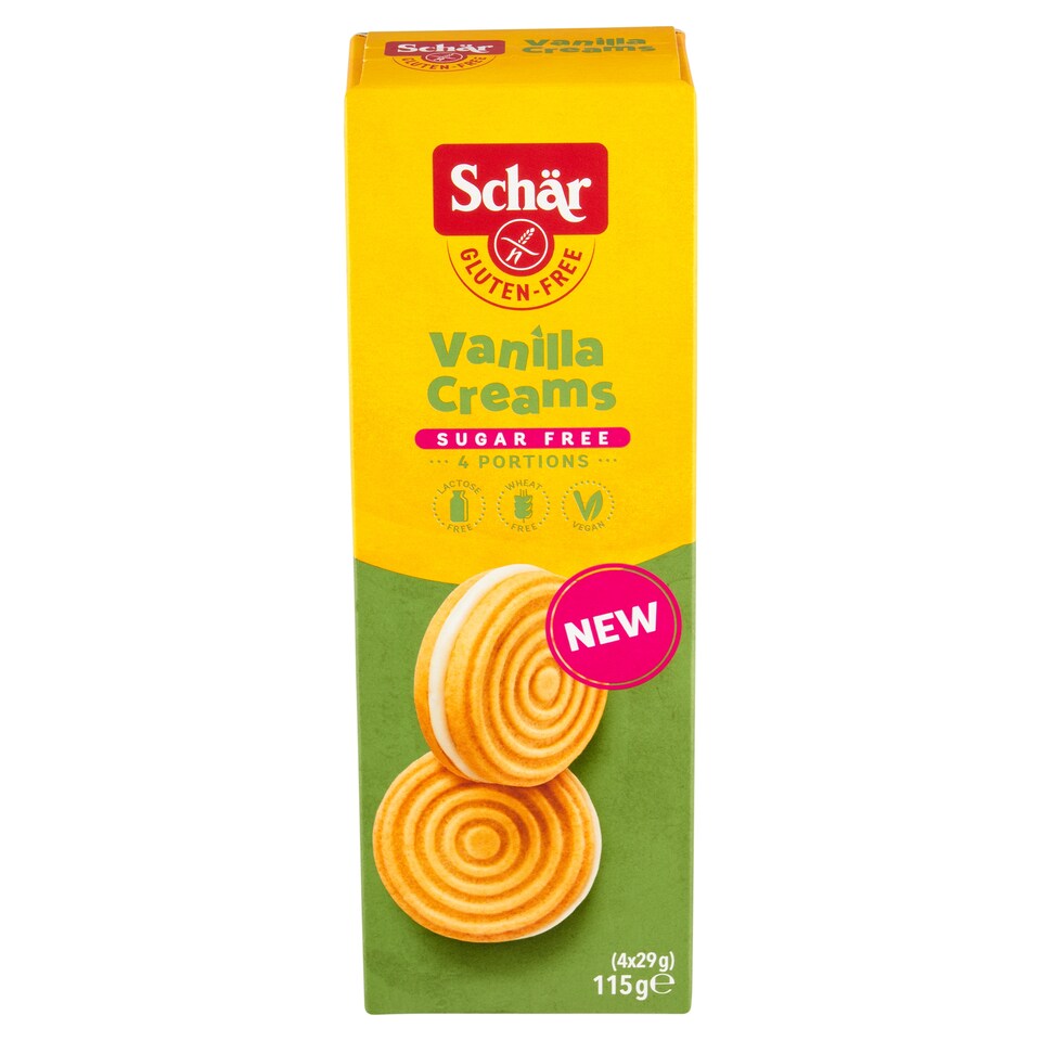 obrázok 1 z Schär Bezgluténové sušienky plnené vanilkovým krémom 4 x 29 g (115 g)