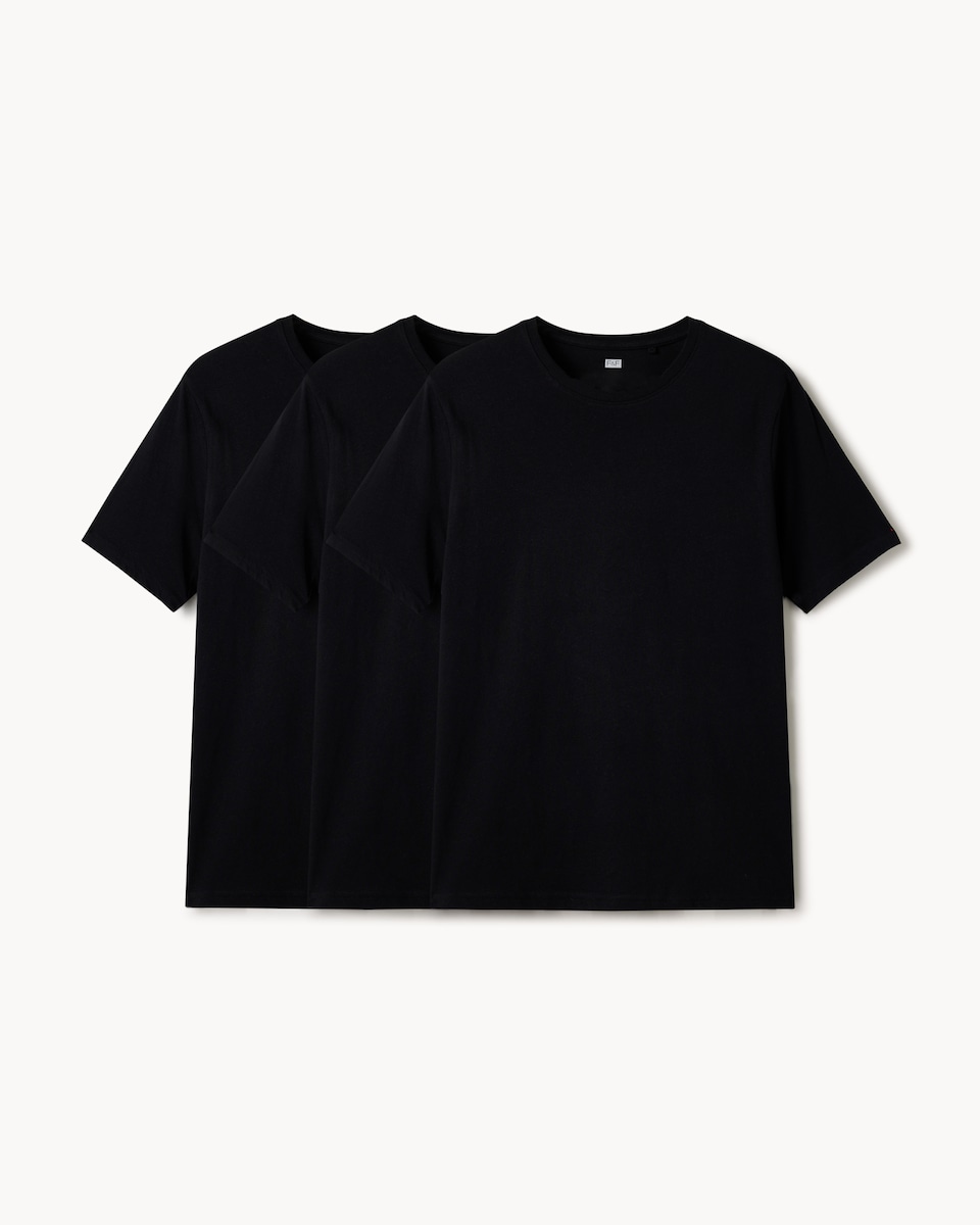 image 1 of F&F 3-Pack Cotton Rich Regular Fit T-Shirts in Black