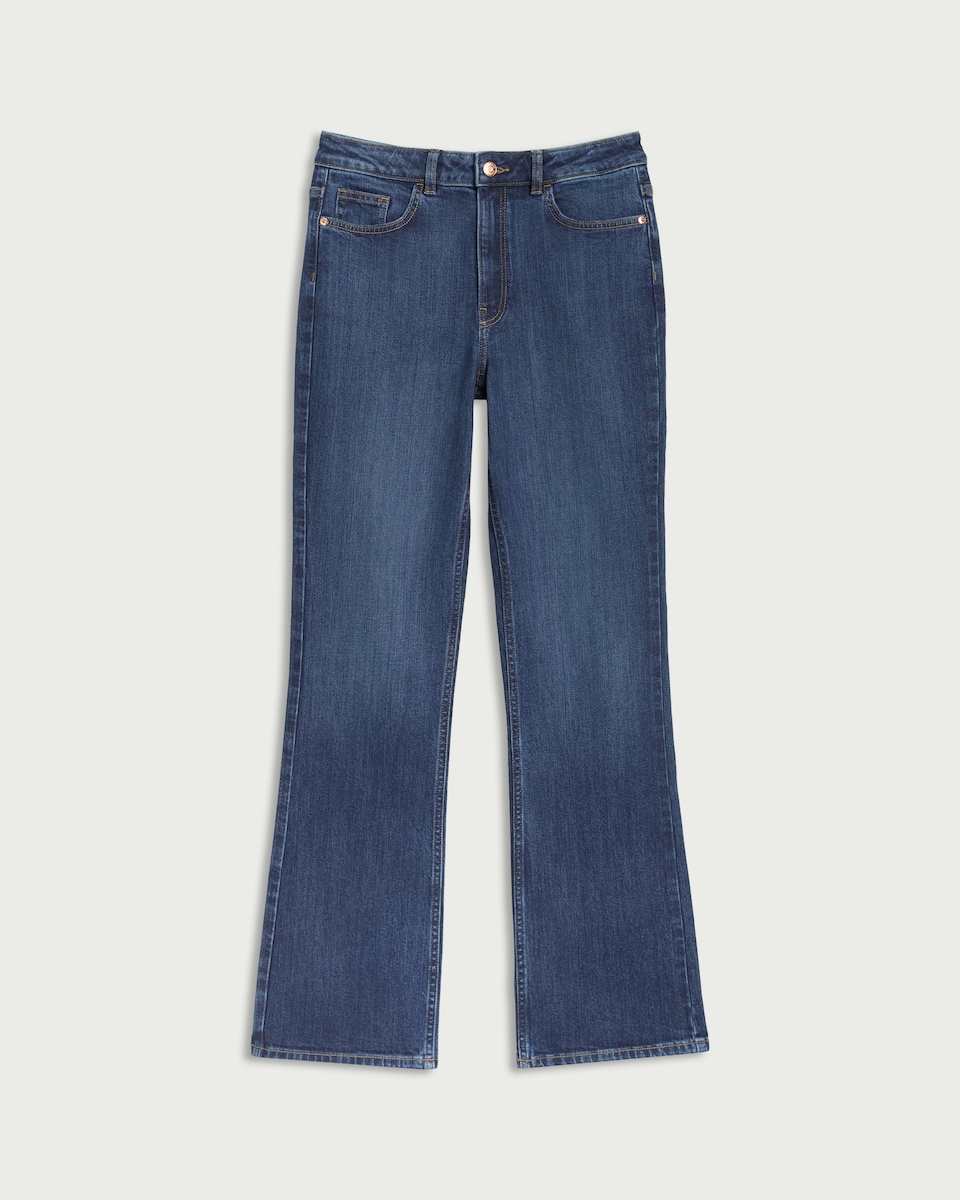 image 1 of F&F Mid Rise Bootcut Jeans in Navy