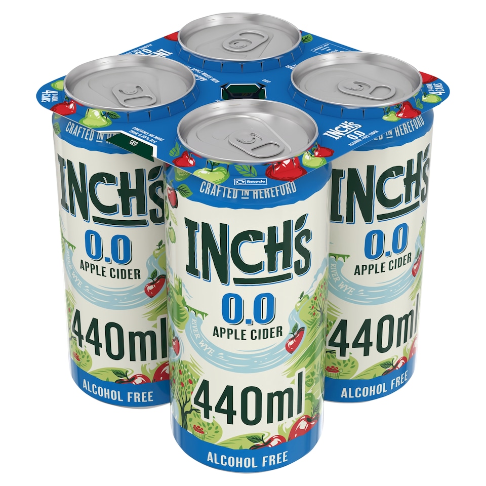 Inch's 0.0 Alcohol Free Medium Apple Cider Can 4x440ml