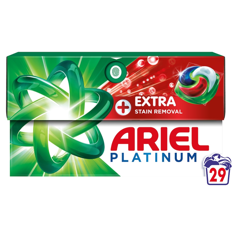 image 1 of Ariel Platinum Washing Liquid Pods Extra Stain Removal 29 Washes 672.8G