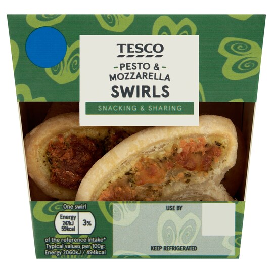 Tesco 6 Pesto And Mozzarella Swirls 72G Tesco Groceries