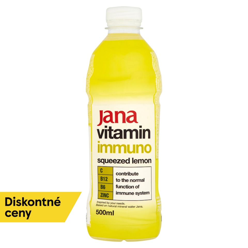 Jana Vitamin Immuno nízkoenergetický nesýtený nápoj s arómou citróna 500 ml