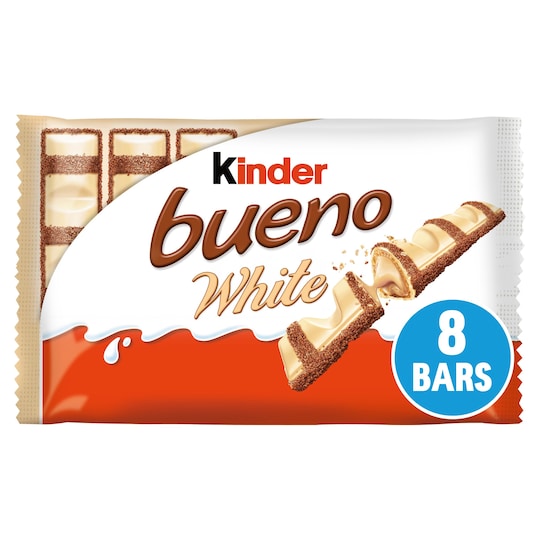 Kinder Bueno White Chocolate 4 Pack 156G Tesco Groceries