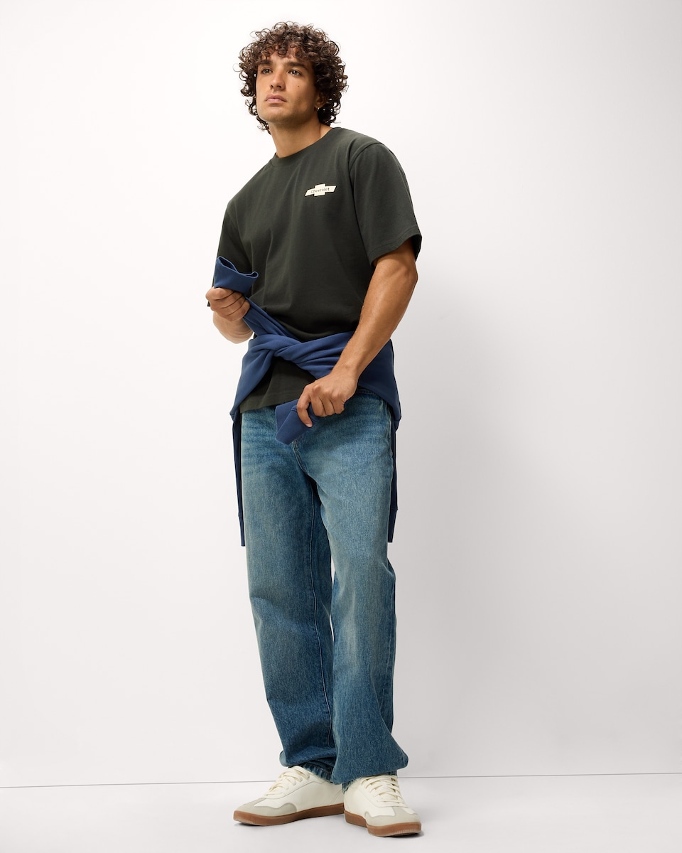 image 1 of RDA Chevrolet Pure Cotton T-Shirt in Khaki
