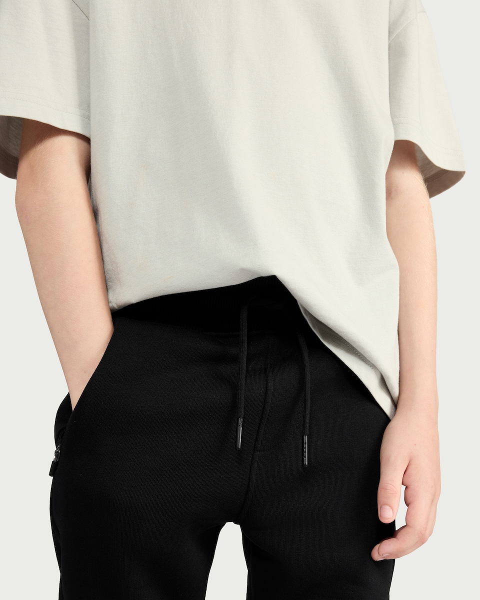 image 1 of F&F Boys Cotton Rich Cuffed Joggers in Black