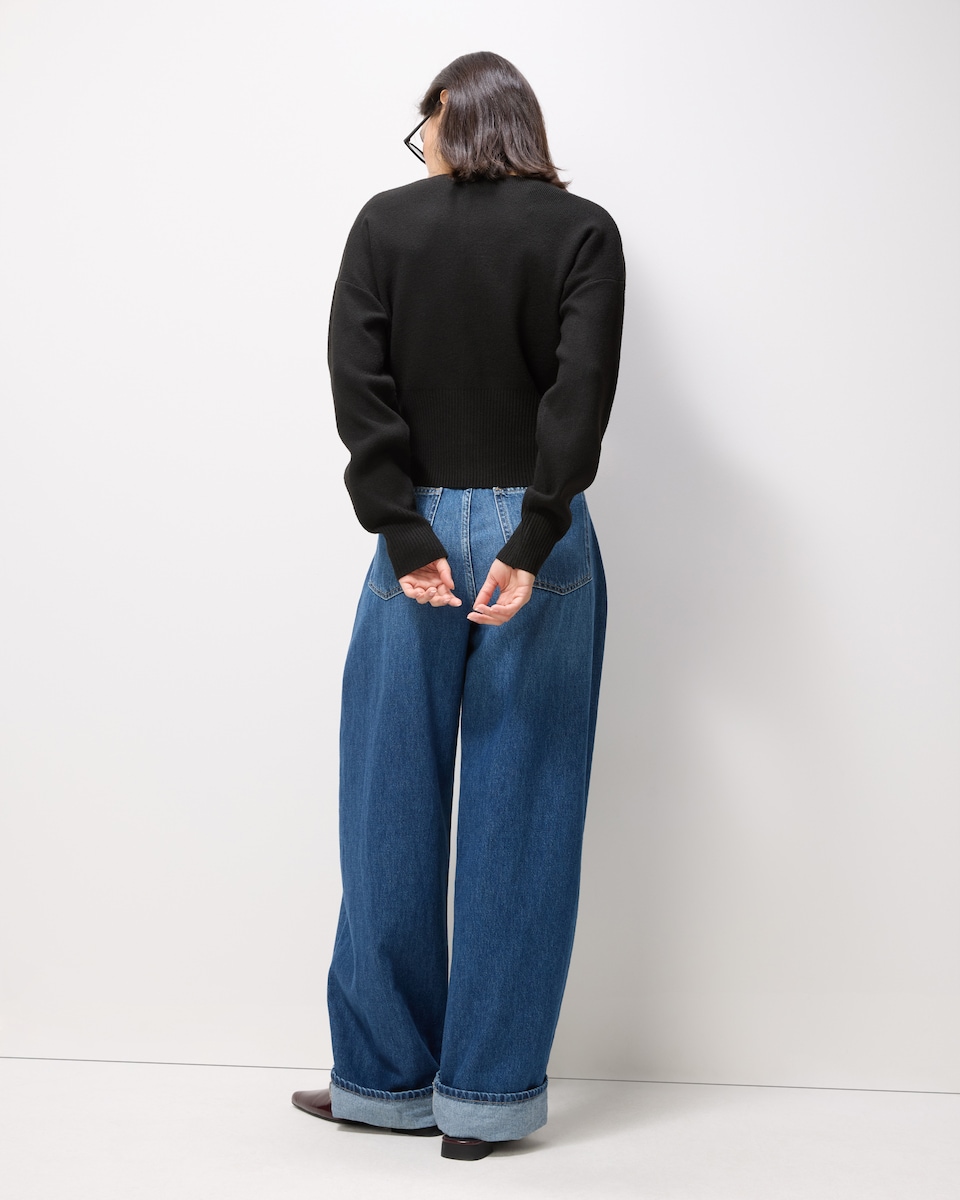 image 1 of F&F Knitted Long Sleeved Cardigan in Black