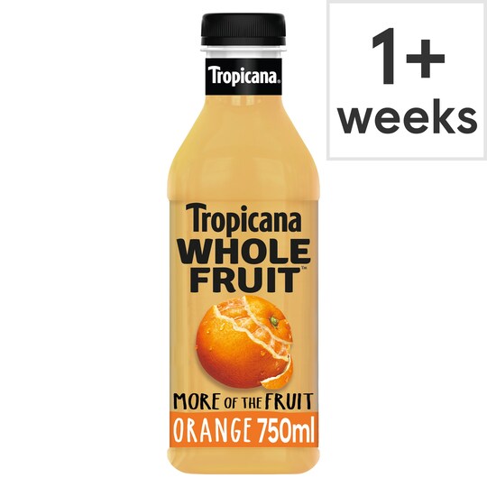 Tropicana Whole Fruit Orange Juice 750Ml Tesco Groceries