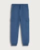 image 4 of F&F Boys Cotton Rich Cuffed Cargo Joggers in Blue