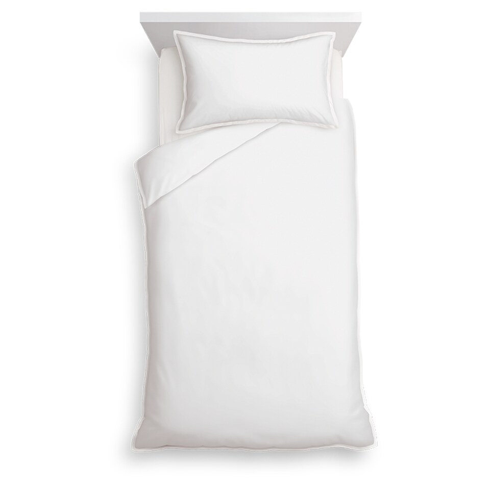 image 1 of Tesco White 100% Cotton Oxford Edge Duvet Single