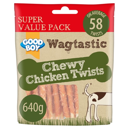 Good Boy Wagtastic Chewy Chicken Twist 640G Tesco Groceries