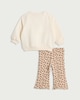 image 2 of F&F Baby 2-Piece Cotton Rich Leopard Print Sweatshirt and Leggings Set in Tobacco