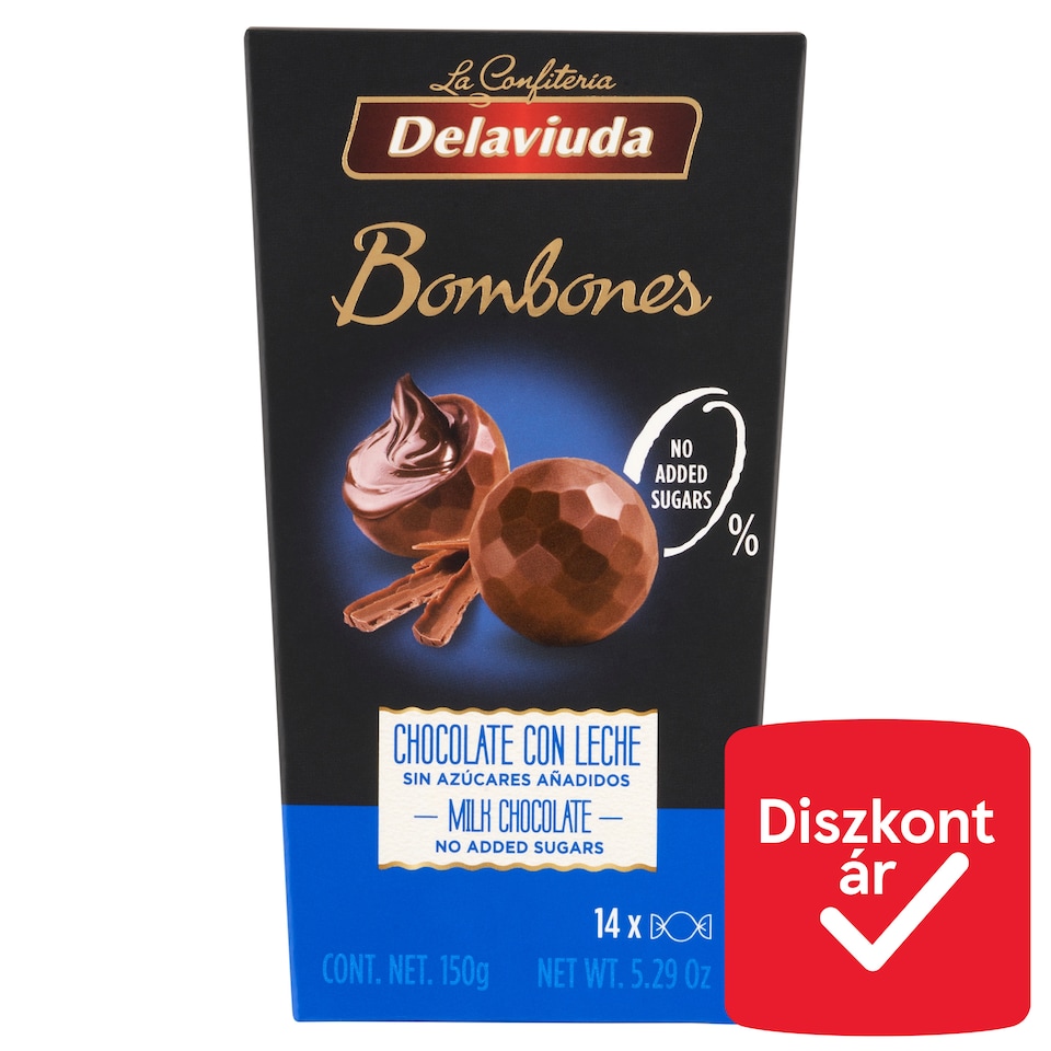 image 1 of Delaviuda No Added Sugar Milk Chocolate Bonbon with Sweetener 150 g