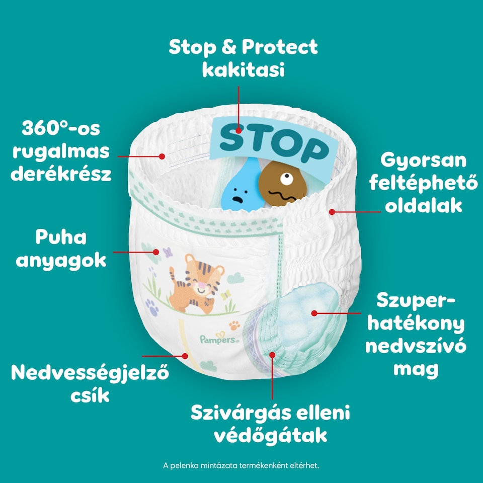 Pampers Active Baby Bugyipelenka, Méret: 7, 44 db Pelenka, 15kg+  1. kép