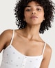 image 2 of OH ME OH MY Ribbed Bow Print Pyjama Vest in White